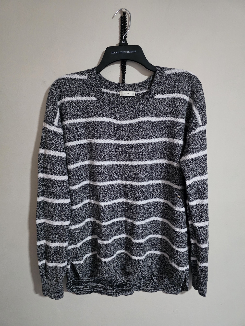 Cotton On Black & White Striped Crewneck Sweater